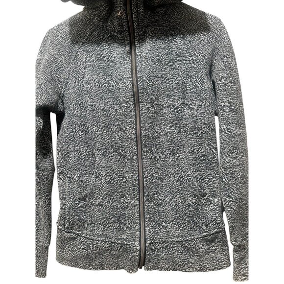 Lululemon Scuba Hoodie Y2K Womens 4 Gray Luminesce Splatter Embroidered Logo - Picture 8 of 16